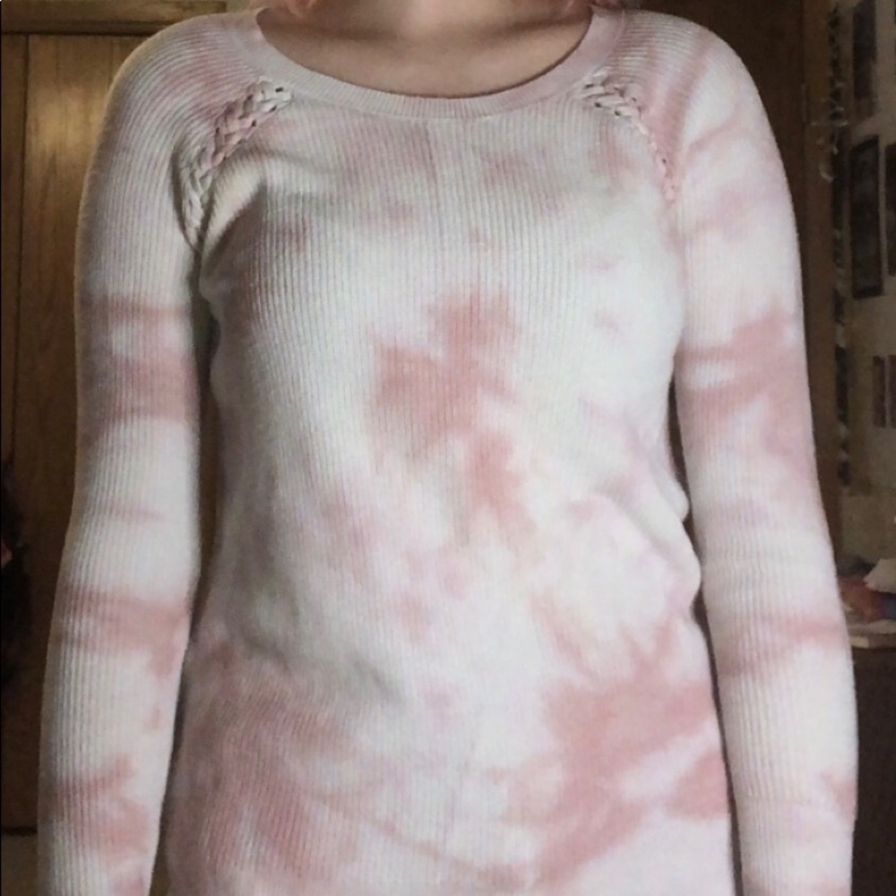 Pink & white sweater